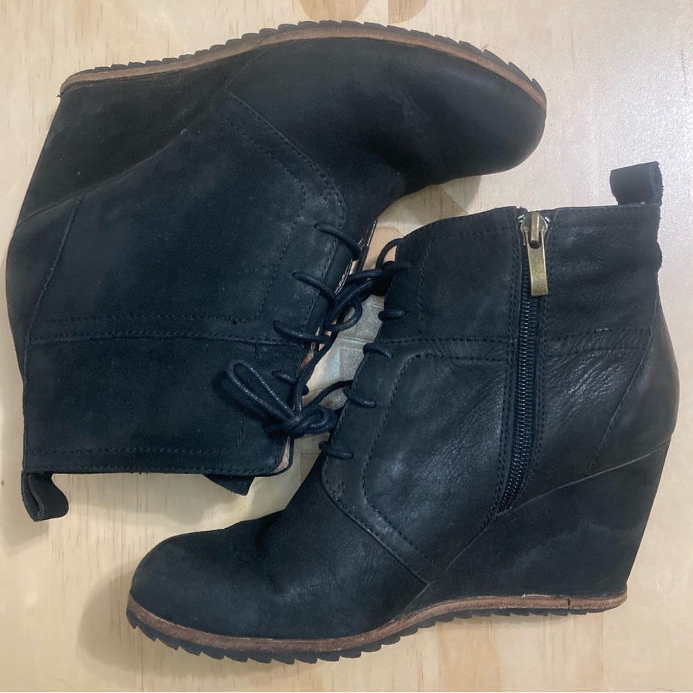 Biala Leather Wedge Booties size 7 Nordstrom